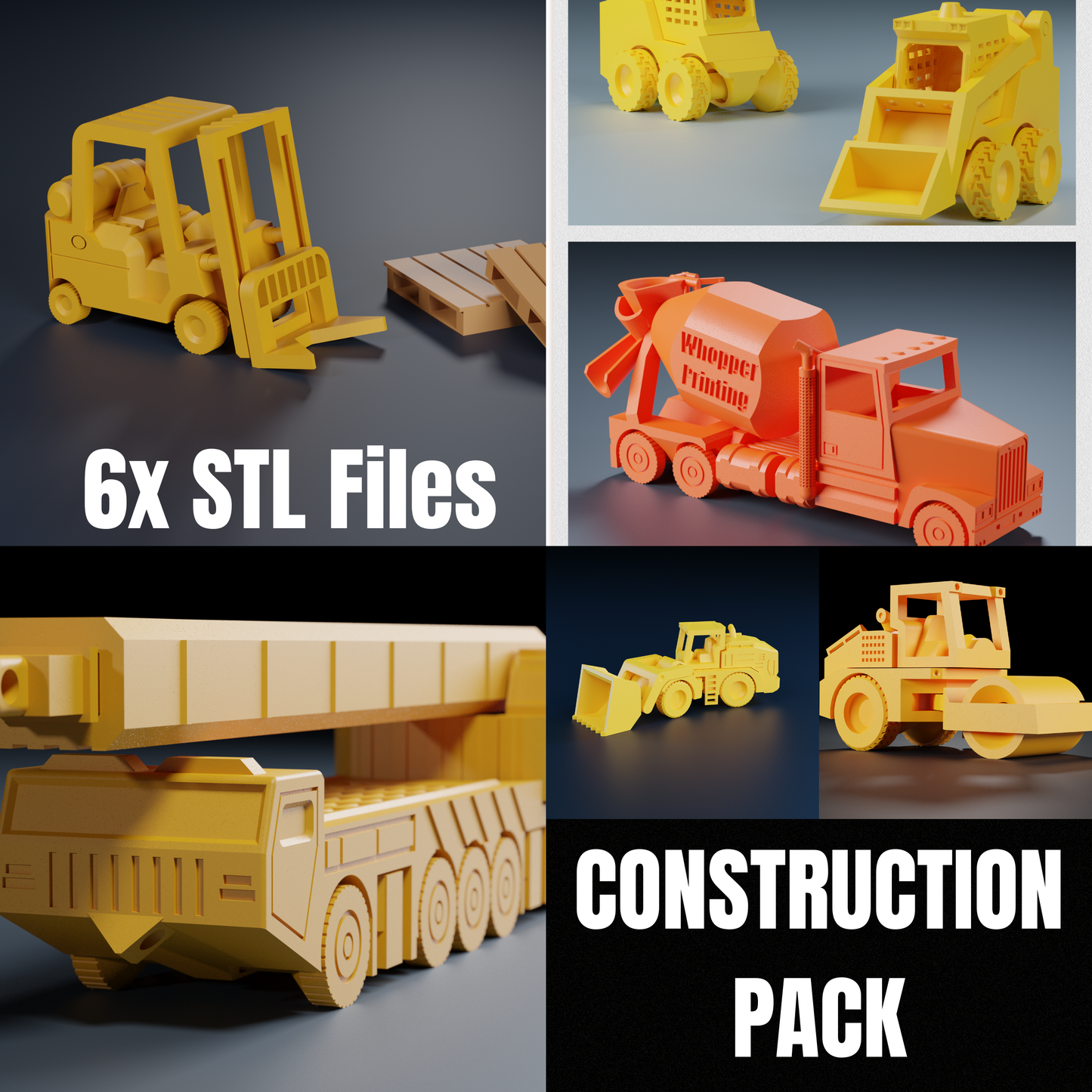 Construction Print-In-Place Pack | 6 Print-In-Place Files