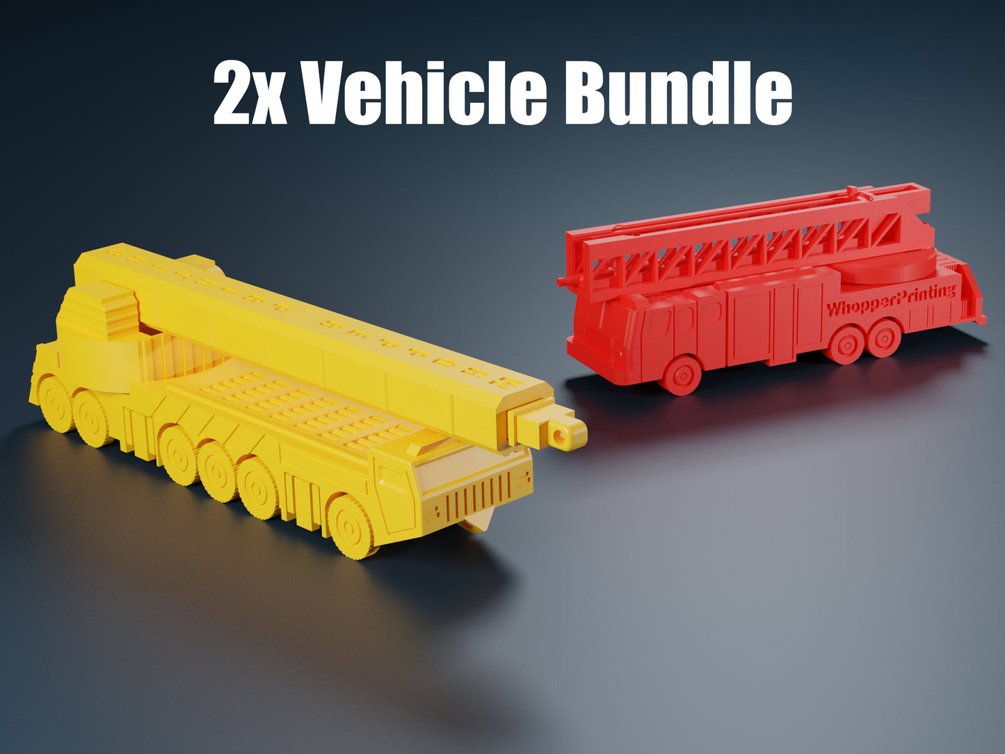 Firetruck and Mobile Crane Truck Bundle Files