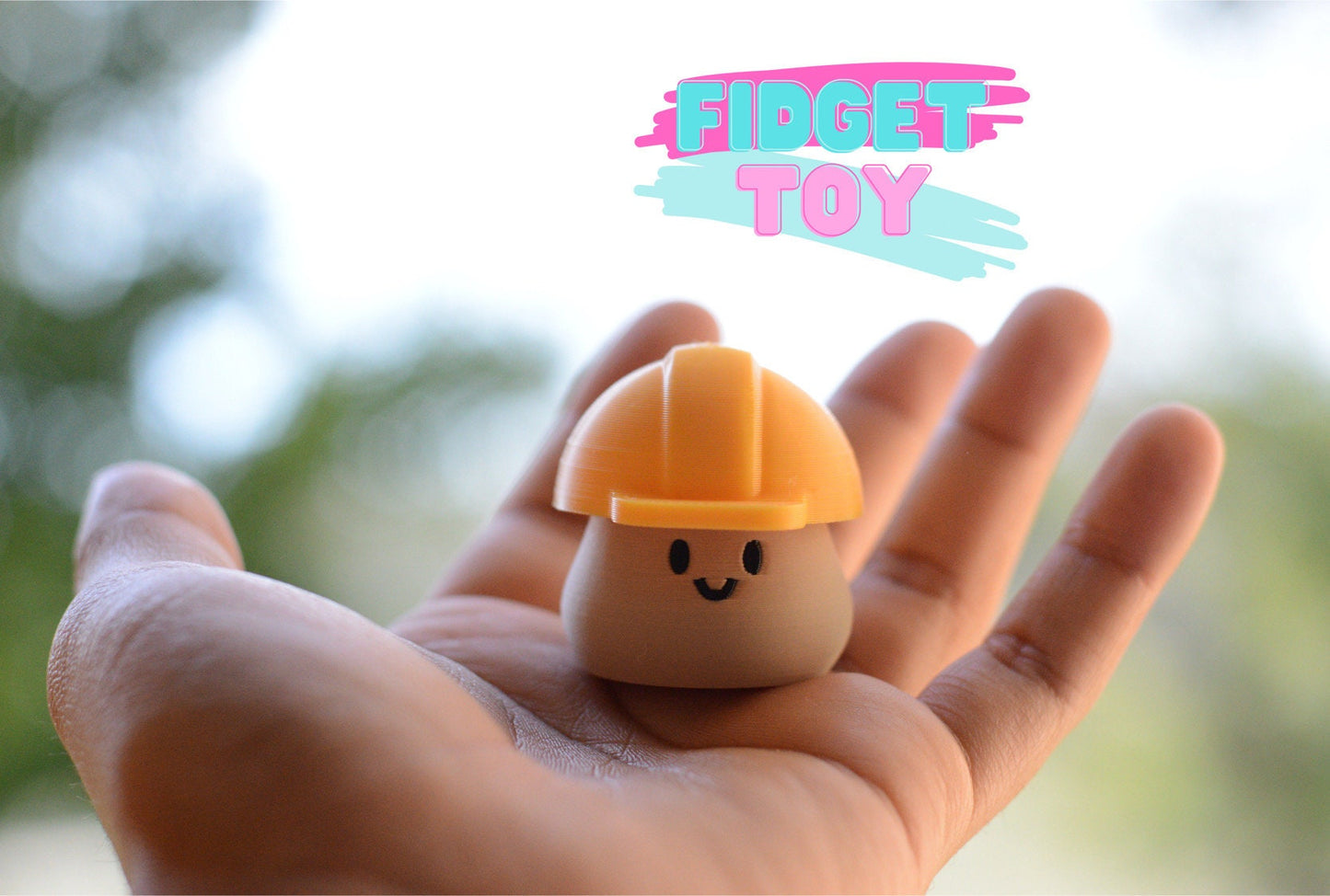 Adorable Hard Hat Fidget Friend - Tactile Clicky Switch | Sensory Stim for Stress & ADHD | ASMR Toy